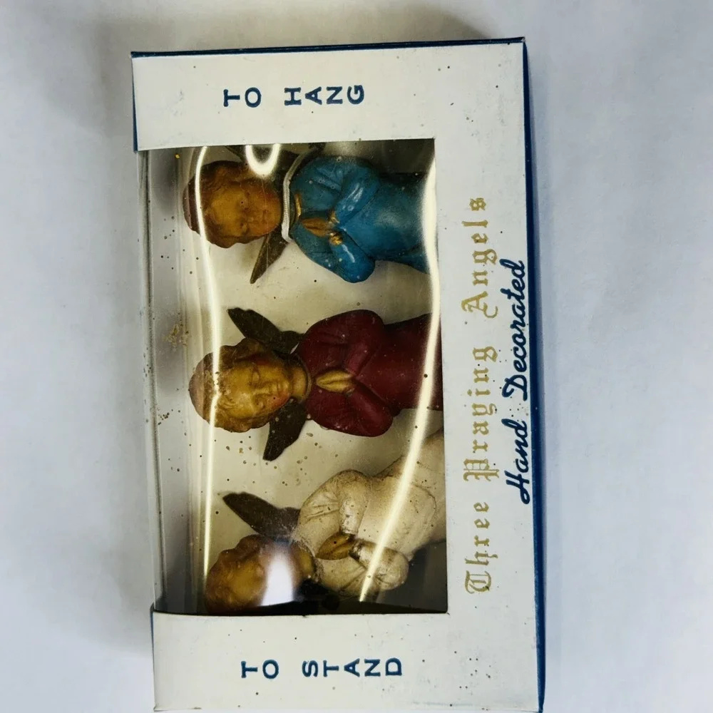 Vintage Christmas Praying Kneeling Angels Ornaments 3